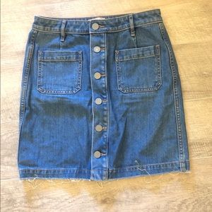 LOFT- Button Down Denim Skirt